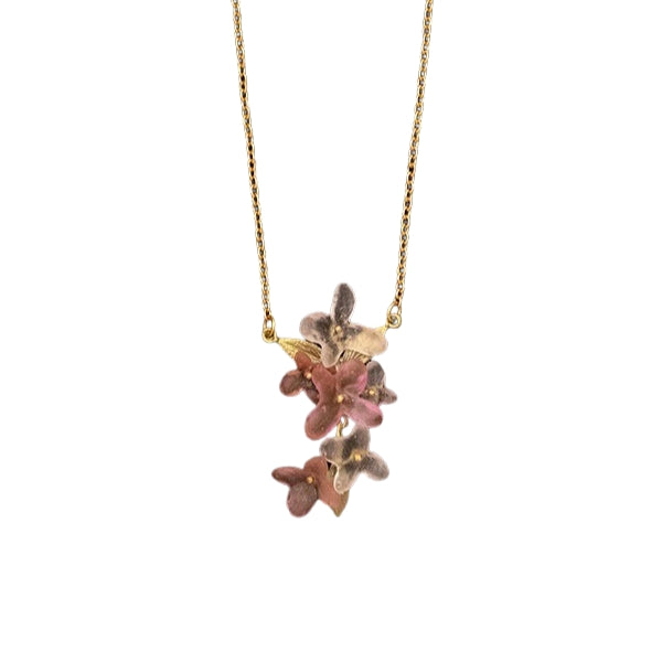 Glass Pink Hydrangea Necklace  | Michael Michaud | boogie + birdie