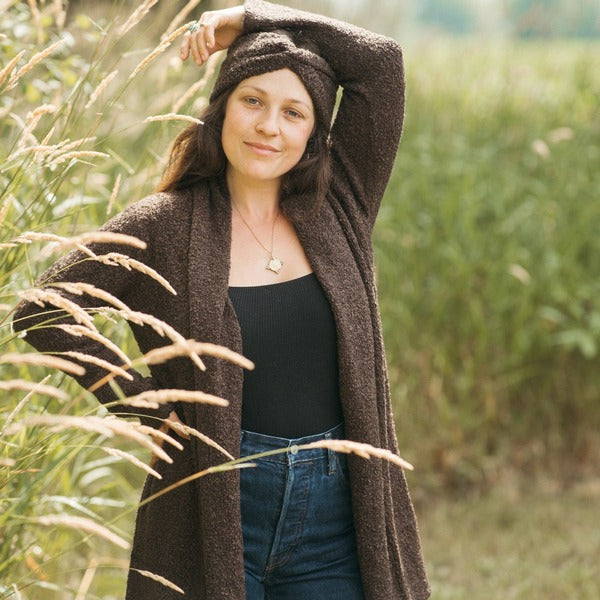 Brunette Cozy Cardigan | Pokoloko | boogie + birdie