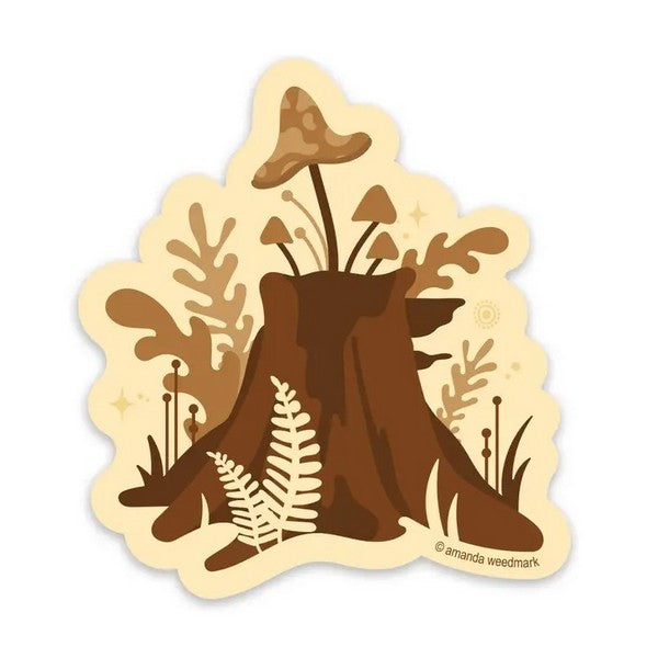Mushroom Stump Nature Sticker | boogie + birdie