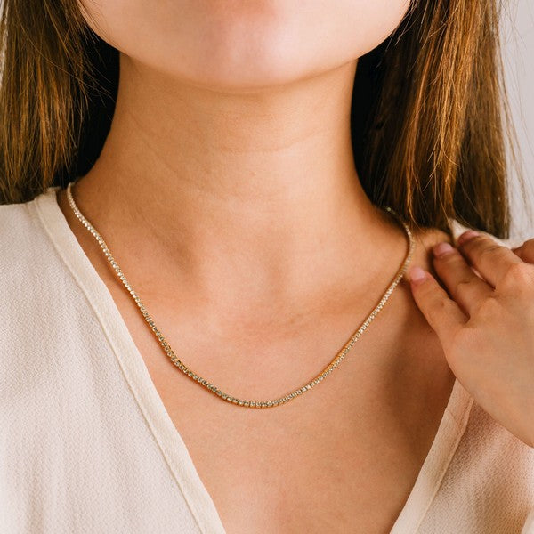 Clear Tennis Gold Necklace | Lover’s Tempo | boogie + birdie