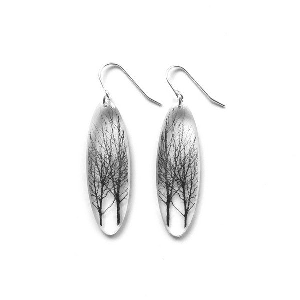 Tall Tree Oval Earrings  | Black Drop Designs | boogie + birdie