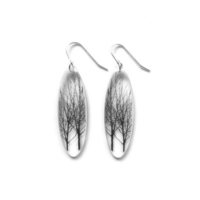 Tall Tree Oval Earrings  | Black Drop Designs | boogie + birdie