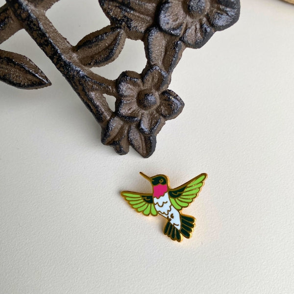 Hummingbird Enamel Pin | Crystal Driedger | boogie + birdie