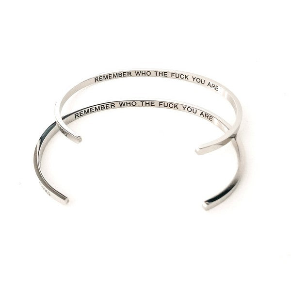Silver Remember Who The F*ck You Are Bangle | GHG | boogie + birdie