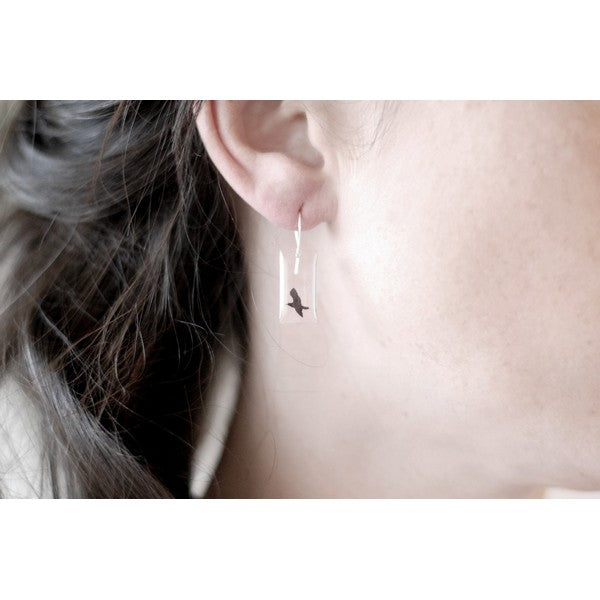 Small Crow Earrings | Black Drop Designs | boogie + birdie