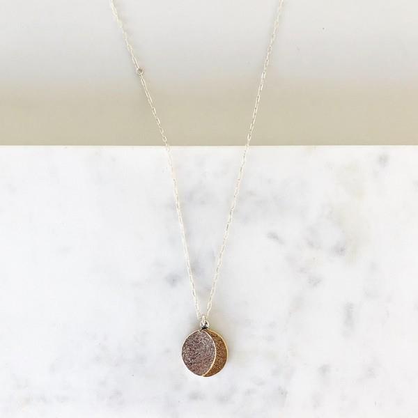 Lissa Bowie Reversible Moon Coin Necklace