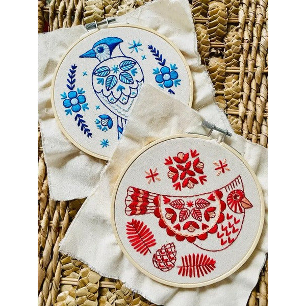 Folk Cardinal DIY Embroidery Kit | Hook, Line & Tinker | boogie + birdie