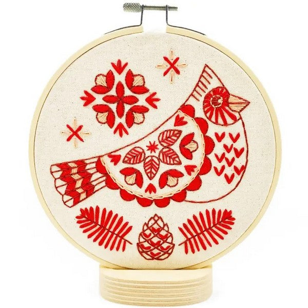 Folk Cardinal DIY Embroidery Kit | Hook, Line & Tinker | boogie + birdie