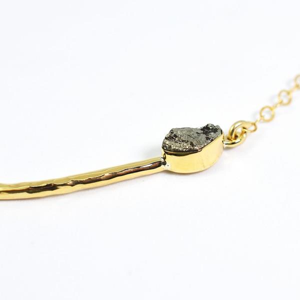 Brass Aviva Pyrite Necklace | Jewellery | boogie + birdie | Lissa Bowie