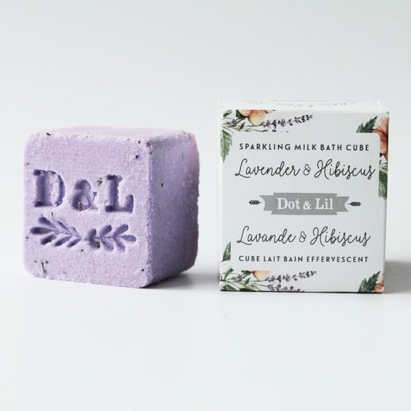Lavender & Hibiscus Milk Bath Cube | Dot & Lil | boogie + birdie