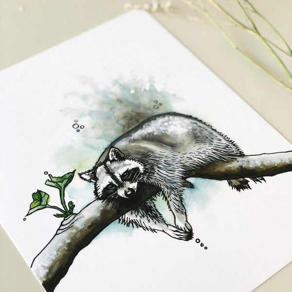 Not Today Raccoon Print | Kelly Dixon Art | boogie + birdie