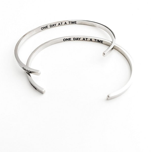 Silver One Day At A Time Bangle | Jewellery | boogie + birdie