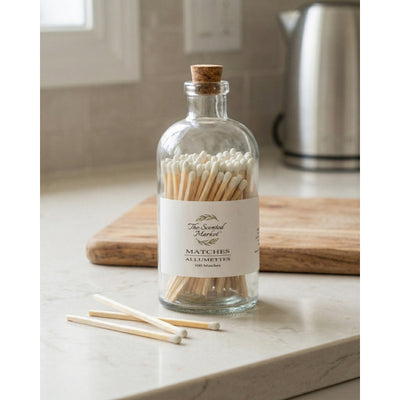 Large Candle Matches with Striker | 100 Wooden Matchsticks | The Scented Market | boogie + birdie