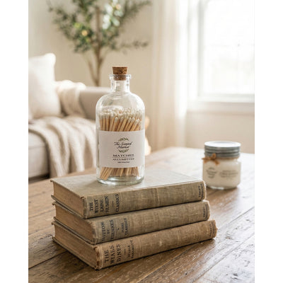 Large Candle Matches with Striker | 100 Wooden Matchsticks | The Scented Market | boogie + birdie