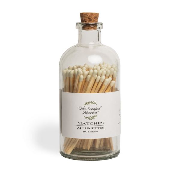 Large Candle Matches with Striker | 100 Wooden Matchsticks | The Scented Market | boogie + birdie