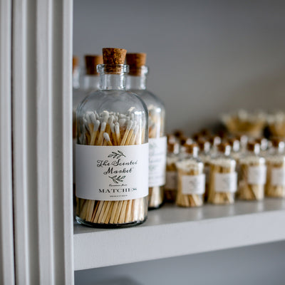 Large Candle Matches with Striker | 100 Wooden Matchsticks | The Scented Market | boogie + birdie