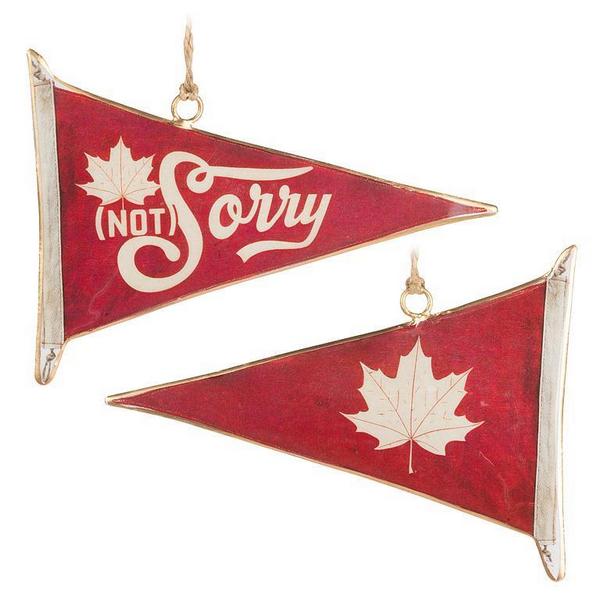 Not Sorry Pennant Metal Ornament