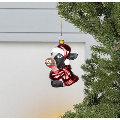 Cow with Hat Glass Ornament | Holidays | boogie + birdie