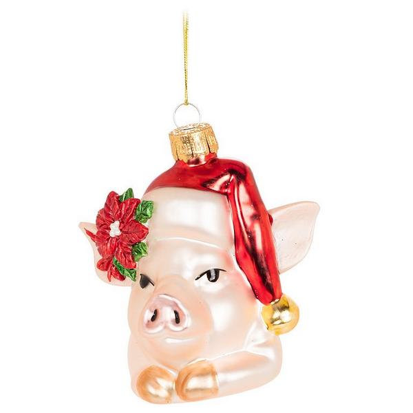 Glass Pig With Hat Ornament | Holidays | boogie + birdie