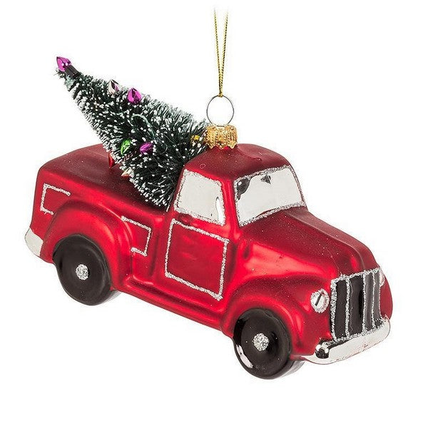 Truck with Tree Glass Ornament | Holiday Decor | boogie + birdie