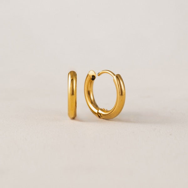 Waterproof Gold Tube 15mm Hoop Earrings | Lover's Tempo | boogie +