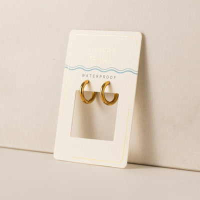 Waterproof Gold Tube 15mm Hoop Earrings | Lover’s Tempo | boogie + birdie