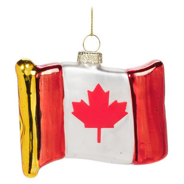 Glass Canadian Flag Ornament | Holidays | boogie + birdie