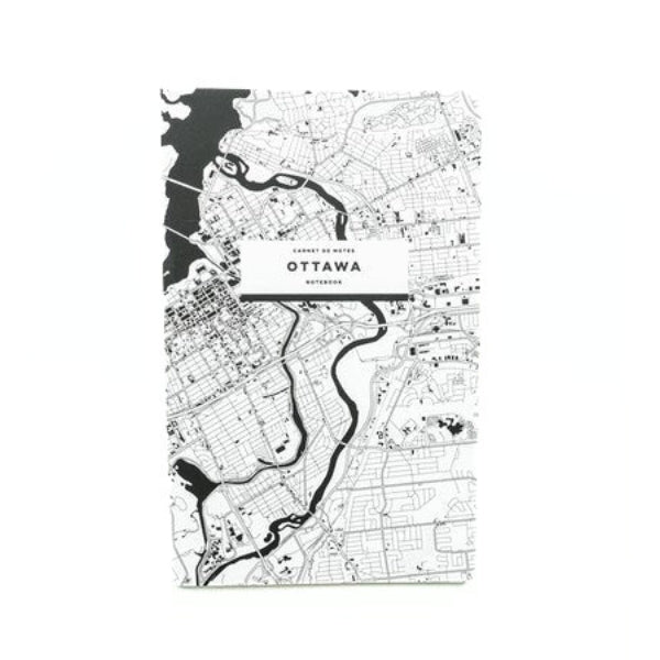Black & White Ottawa Map Lined Notebook | I Like Maps | boogie + birdie