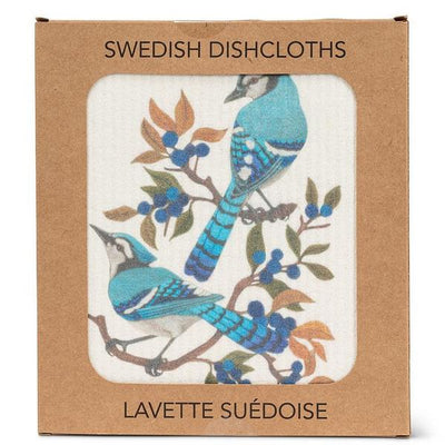 Blue Jays & Berries Swedish Dishcloth | Kitchen | boogie + birdie