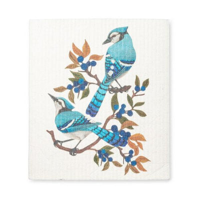 Blue Jays & Berries Swedish Dishcloth | Kitchen | boogie + birdie