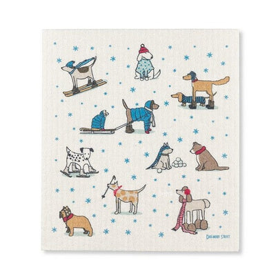 Winter Dogs Swedish Dishcloth (20-ASD-WINTERDOGS) | Holiday Decor | boogie + birdie