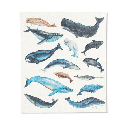 Whales Swedish Dishcloth | Kitchen Textiles | boogie + birdie