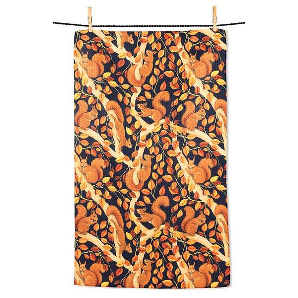 Autumn Squirrels Tea Towel | Kitchen Textiles | boogie + birdie