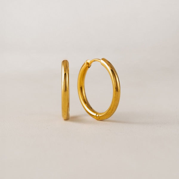 Waterproof Gold Tube 20mm Hoop Earrings | Lover’s Tempo | boogie + birdie