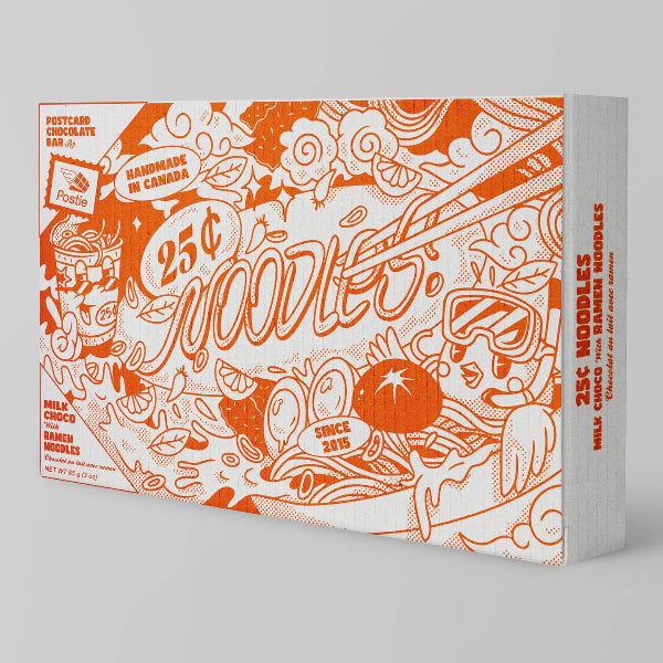 25¢ Noodles Milk Chocolate with Ramen Postcard Bar | Postie | boogie + birdie