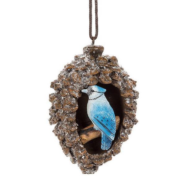 Blue Jay in Pinecone Resin Ornament | Holiday | boogie + birdie