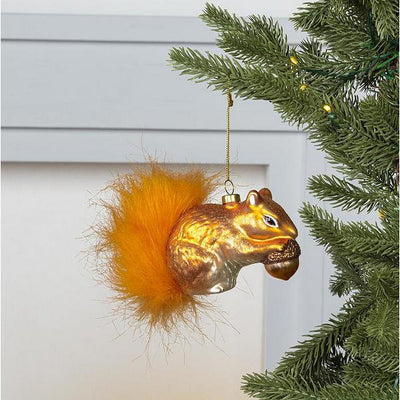 Red Squirrel Glass Ornament | Holidays | boogie + birdie