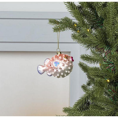 Pink Pufferfish Glass Ornament | Holidays | boogie + birdie
