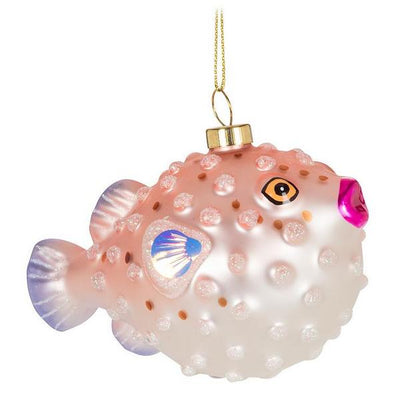 Pink Pufferfish Glass Ornament | Holidays | boogie + birdie