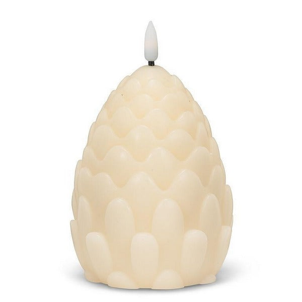 Large Pinecone LED Candle- Ivory | Decor | boogie + birdie