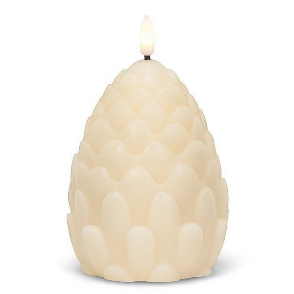 Large Pinecone LED Candle- Ivory | Decor | boogie + birdie