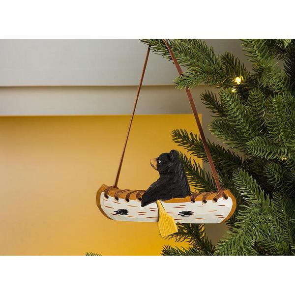 Bear In Canoe Wooden Ornament | Holiday Ornaments | boogie + birdie