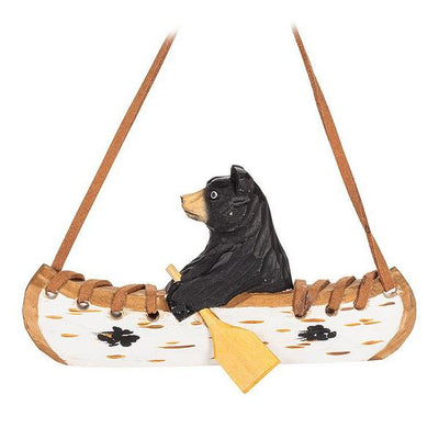 Bear In Canoe Wooden Ornament | Holiday Ornaments | boogie + birdie