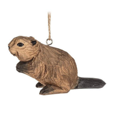 Standing Beaver Carved Wood Ornament | Holiday Ornaments | boogie + birdie