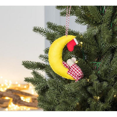 Baby Mouse on Moon Felt Ornament | Holiday | boogie + birdie