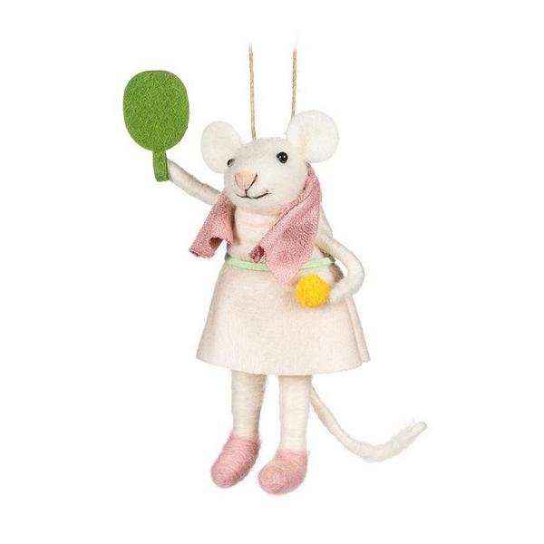 Pickleball Mouse Felt Ornament | Holiday Decor | boogie + birdie
