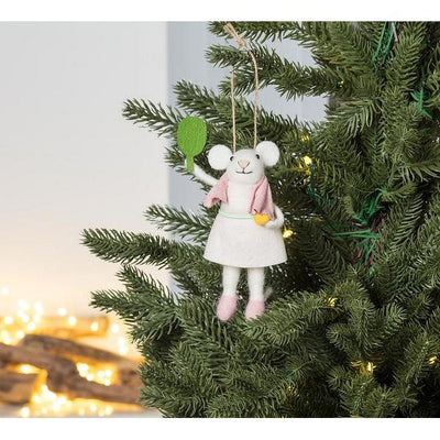 Pickleball Mouse Felt Ornament | Holiday Decor | boogie + birdie