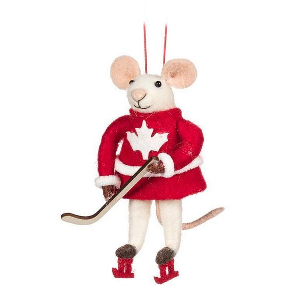 Canada Hockey Mouse Felt Ornament | Holiday | boogie + birdie