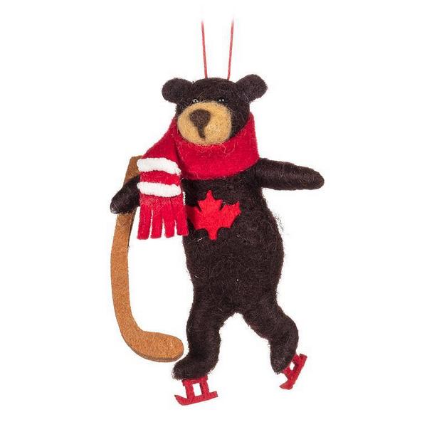 Canada Hockey Bear Felt Ornament | Holiday | boogie + birdie