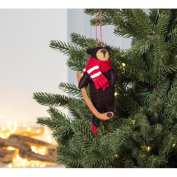 Canada Hockey Bear Felt Ornament | Holiday | boogie + birdie
